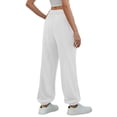 thumbnail image 5 of felwors Wide Leg Sweatpants for Women Fleece High Waist Joggers with Pockets Lightweight Comfy Drawstring Sweat Pants (White, XXL), 5 of 8