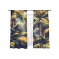 thumbnail image 6 of Tropical Plant Sheer Curtains for Living Room Bedroom Summer Botanical Palm Tree Leaves Retro Sheer Curtains 72 Inch Long 2 Panels Set Light Filtering Curtain Window Treatments Drapes for Dining Room, 6 of 6