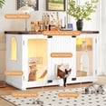 thumbnail image 3 of 47.25" White Cat Litter Box Enclosure with LED Light & Smart Locking Door, Acrylic & Engineered Wood, for Large Cats (41-70 lbs), 3 of 11
