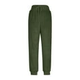 thumbnail image 5 of KeShDi Wide Leg Womens Pants Baggy sweatpants Womens Solid Color Drawstring Furry Casual Warm Wide-leg Cuffed Warm Trousers Green XL, 5 of 7