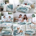 thumbnail image 5 of Blue Ocean Bedding Duvet Cover Set Twin Size 4 Pieces Sea Turtle Coral Starfish Retro Bedding Set with Zipper Closure, 1 Comforter Cover 68x86 Inches 1 Flat Sheet & 2 Pillow Cases, 5 of 7