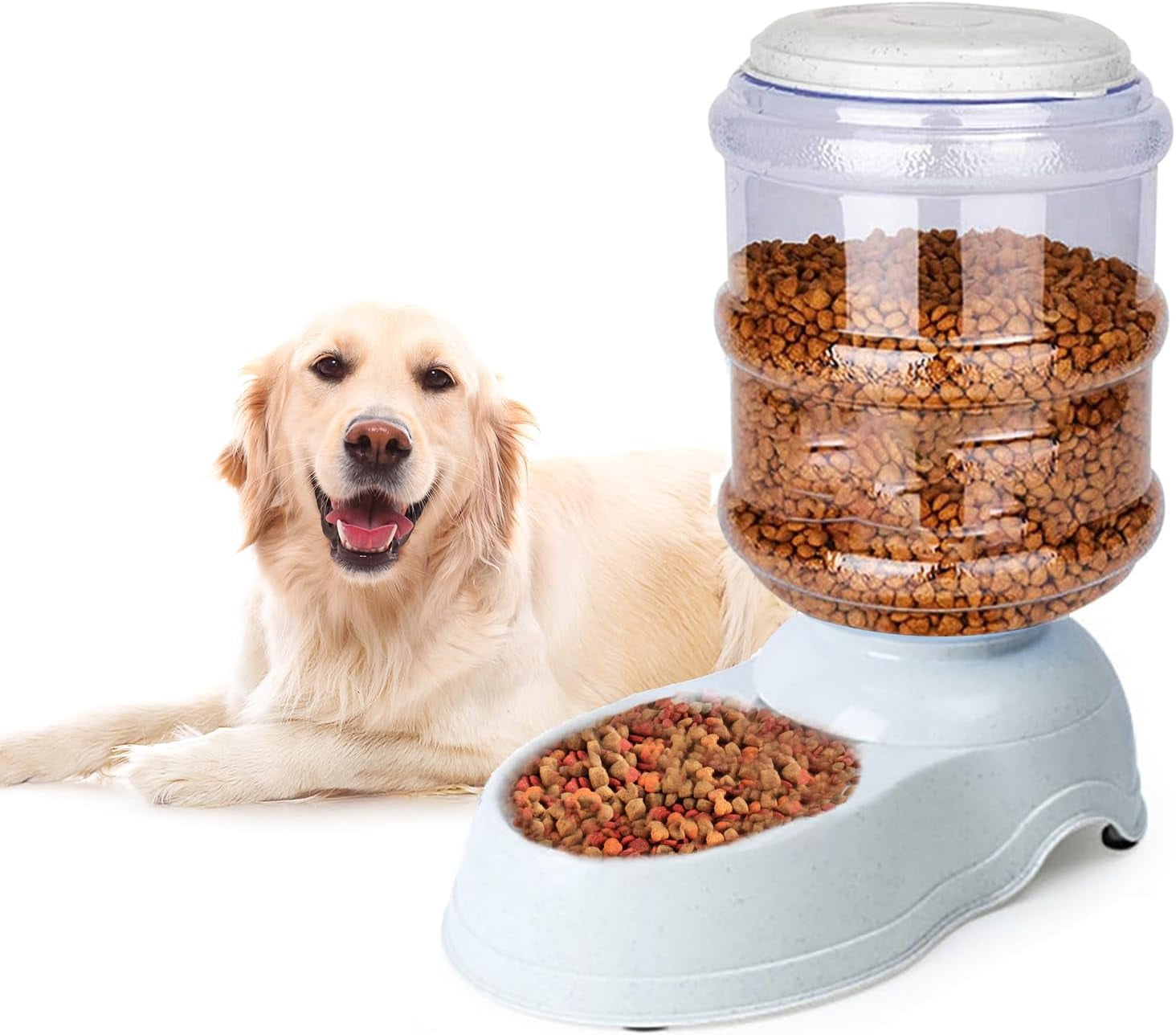 Automatic Dog Feeder and Water Dispenser Set for Large Dogs, 3 Gallon Gravity Dog Cat Food and Water Dispenser Set with Pet Food Bowl,Large Pet Food Water Dispenser Station