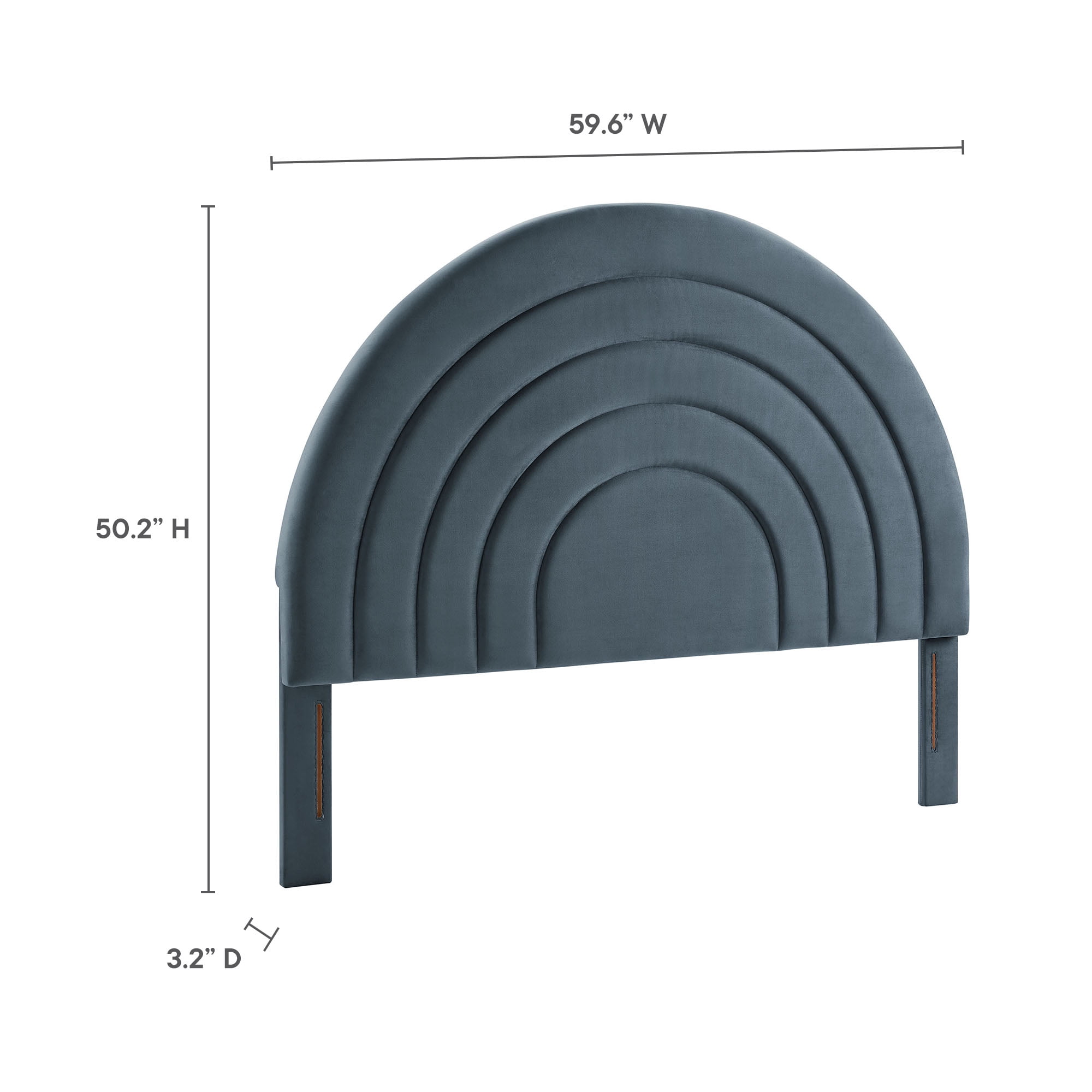 Solana Full Headboard in Cadet Blue