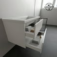 thumbnail image 4 of 40'' Bathroom Vanity with Sink, Wall Mounted Small Bathroom Vanity with Soft-Close System Modern Floating Cabinet with Faucet, Pop-up Drain, P-Trap, White, 4 of 8