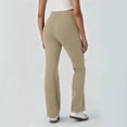 thumbnail image 4 of Flare Leggings for Women Yoga Pants High Waisted Crossover Stretchy Leggings Business Bootcut Yoga Pants with Pockets (Khaki,M), 4 of 4