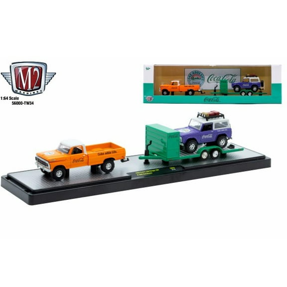 M2 Machines Auto Hauler Tw35 1969 Ford F100 Ranger 4X4 1966 Ford Bronco