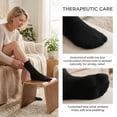 thumbnail image 4 of Kodal Copper-Infused Wide Cuff Socks for Swollen Feet & Neuropathy 3 Pair Non-Binding Diabetic Socks with Cushion, Men Women, Black, 4 of 9