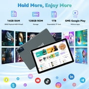 10.1in Android 14 Tablet 14gb RAM 128gb ROM, Octa-Core 4G Cellular Tablet with keyboard, FHD IPS Incell Screen, Wifi, GPS,13MP+8MP, 8000mAh