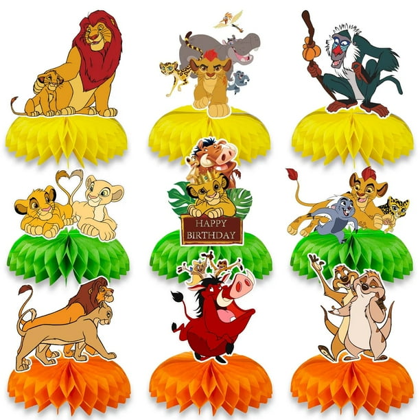 Decoraciones para fiesta de cumpleaños del Rey León Simba, pancarta con globos, mantel, vasos y platos de papel, servilletas para chico, Baby Shower