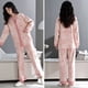 thumbnail image 2 of Pijama de mujer para el hogar, cárdigan con cuello en V, dulce, manga larga, suelto, talla grande, traje de estudiante para el hogar, 2 of 6