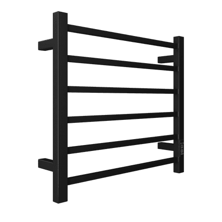 Stufurhome 22in 100W Towel Warmer 6 Bar Electric Heated Rack Wall Mount Plug-in/Bath Towel Heater Matt,Suitable for all types of towels-Black - Timer (Black).