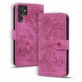 thumbnail image 5 of Allytech Wallet Case for Galaxy S22 Ultra, Synthetic Leather ID Cash Credit Card Slots Holder Embossed Clover Patterned PU Leather Kickstand For Samsung S22 Ultra 5G 6.8" 2022, Rose, 5 of 6