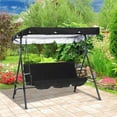thumbnail image 3 of Outdoor Swing Canopy Replacement Set, Porch Swing Canopy Replacement Top + Swing Seat Replacement, 3 Seater Garden Swing Seat Waterproof Durable Outdoor Sun Shade Patio Swing Canopy Awning, 3 of 4