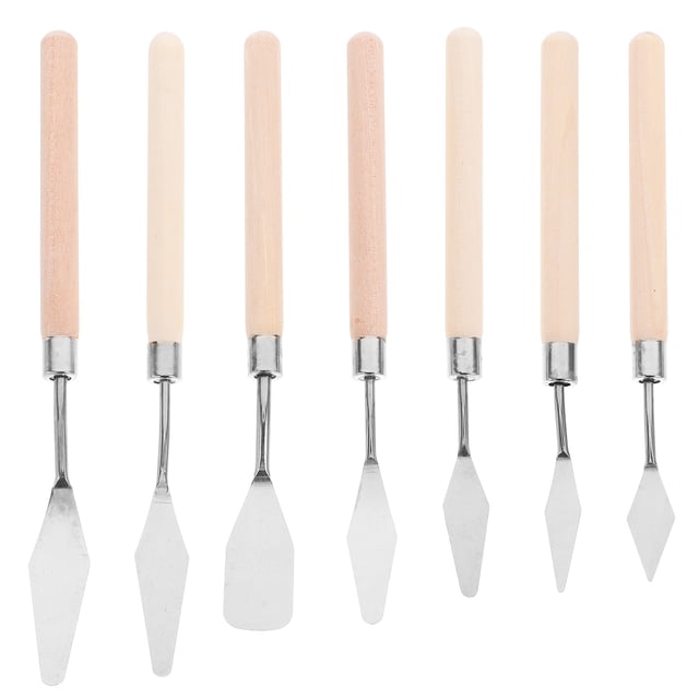 Shisuyan Artistic Tools Palette Knives Set Stainless Steel 7Pcs 6.7X0.7X0.4In