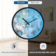 thumbnail image 5 of Voice Activated Clock with Glow Light 12 Inch Large Silent Wall Clock Battery Operated for Home Decor Blue and White Snowman Decorations, 5 of 8