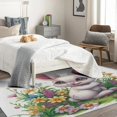 thumbnail image 3 of Cute Rabbit Area Rug 6X8 Living Room, Cartoon Rabbit Rugs for Bedroom,Rug Decorations, Rabbit Wild Flower Carpets Fluffy Washable, Soft Ultra-Thin Non Shedding Non Slip Non Toxic Area Rug 8i&-140, 3 of 7
