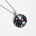 thumbnail image 4 of Christmas Tree Women's Glass Circular Pendant Necklace, 4 of 5