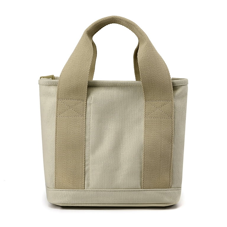 Sulgyt Women's Canvas Tote Shoulder Crossbody Bag with Compartments Small  Handbag Multi-pocket Top Handle Work Bags, Multi-Pocket Handbag Shoulder