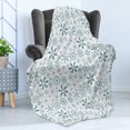 thumbnail image 4 of Winter Soft Flannel Fleece Blanket, Merry Xmas Theme Delicate Snowflakes Cold Freezing Weather Vintage Holiday Pattern, Cozy Plush for Indoor and Outdoor Use, 70" x 90", Teal White, by Ambesonne, 4 of 5