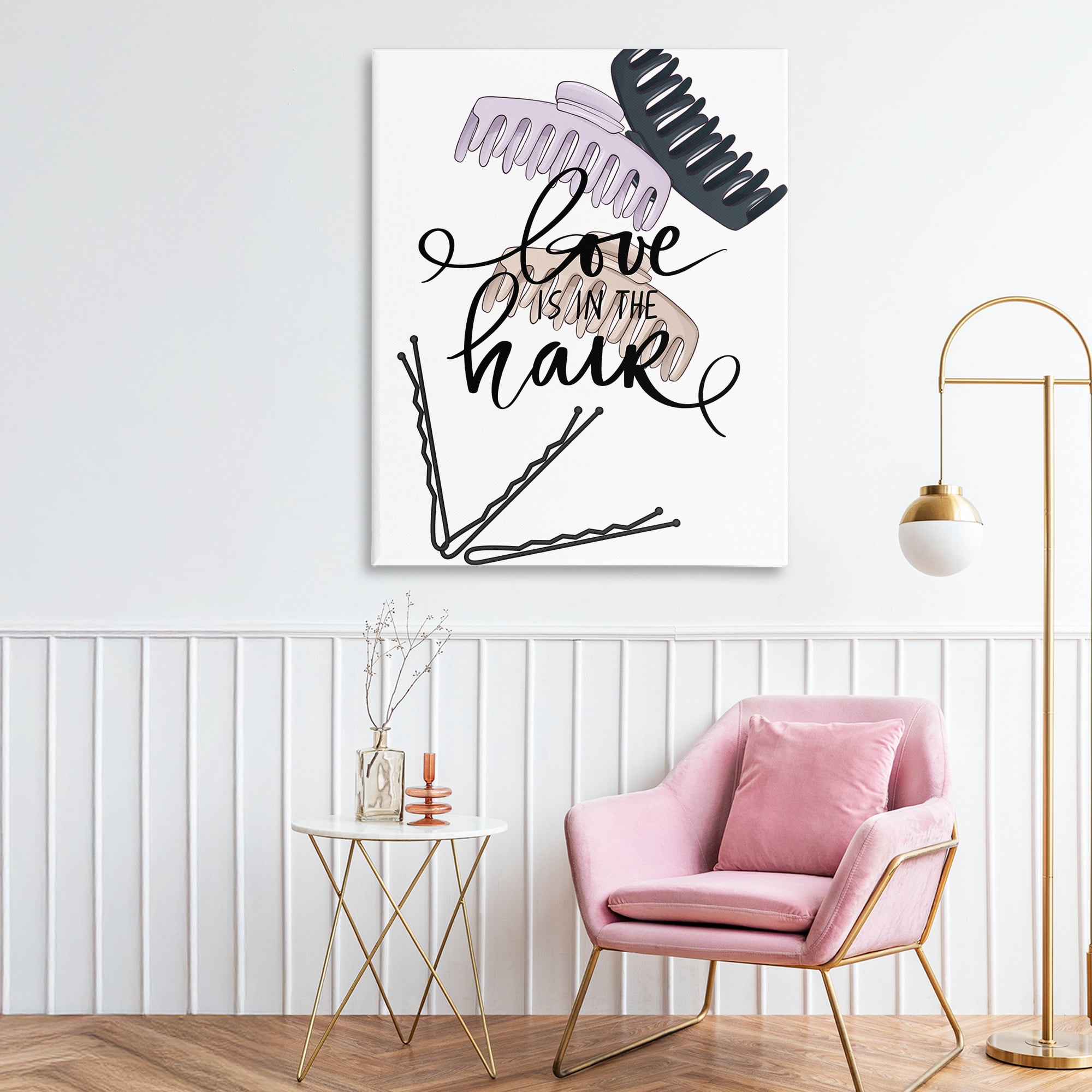 Stupell Industries Love Is In The Hair Canvas Wall Art, design by Jesse Keith