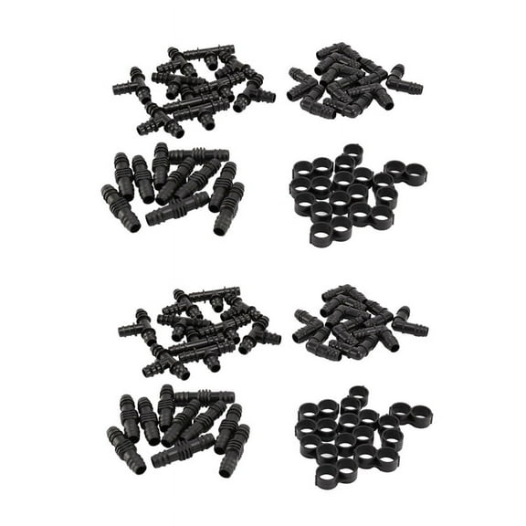 2X Irrigation Fittings Kit for 1/2 Inch Tubing- Barbed Connectors ( 16mm .520 ID)Drip or Sprinkler Systems