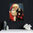 thumbnail image 4 of Nawypu  Christmas Holiday Santa and Black Lab Labrador Dog Poster Canvas Wall Art Print Room Wall Decor Bedroom Aesthetic Living Room Decor Christmas Gift (16x24inch-No Framed), 4 of 4