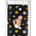 thumbnail image 6 of Sweet Jojo Designs Black Space Galaxy Boy Fitted Crib Sheet, 6 of 6