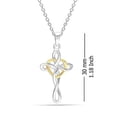 thumbnail image 4 of LeCalla Sterling Silver Two-Tone Celtic Knot Cross Pendant Necklace, 16+2 Inches (Women's), 4 of 7