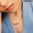 thumbnail image 2 of Summer New Rectangle Paper Clip Chain Custom Name Necklace Woman Jewelry, 2 of 9