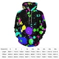 thumbnail image 2 of Neon Paint Splatters Men's Women Vintage 3D Hooded Sweatshirt - All-Season Loose Fit Streetwear, 2 of 6
