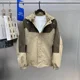 thumbnail image 3 of Abrigo de hombre de primavera y otoño, chaqueta holgada de exterior con cuello alto y capucha impermeable de manga larga, 3 of 5