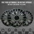 thumbnail image 4 of Wheel Cover Kit, 14 Inch Hubcaps Set of 4 Automotive Hub Caps with Universal Snap-On Retention Rings, 2-Tone ABS Plastic Black and Silver Rim Covers for All Makes, Models (SG-5086-DP-14), 4 of 7
