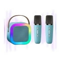 thumbnail image 5 of Mini Karaoke Machine with 2 Wireless Microphones Voice Changer Stereo Sound Portable Bluetooth-compatible Portable Speaker with Light, 5 of 8