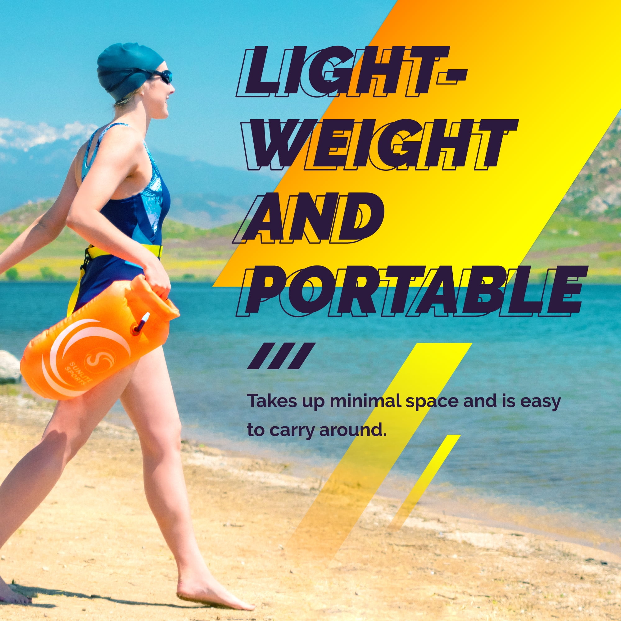 Sunlite Sports 2-in-1 Swim Buoy and Dry Bag, Orange