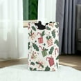 thumbnail image 6 of Yayeee Freestanding Laundry Hamper with Handle Collapsible Large Storage Basket for Clothes, White Christmas Holly, 6 of 7