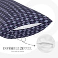 thumbnail image 5 of Naloa Purple and Blue Squares Pillowcase, Throw Pillowcase, Wrinkle-Free, Stain-Resistant with Hidden Zipper for Bedroom Sofa - 16"x24", 5 of 9