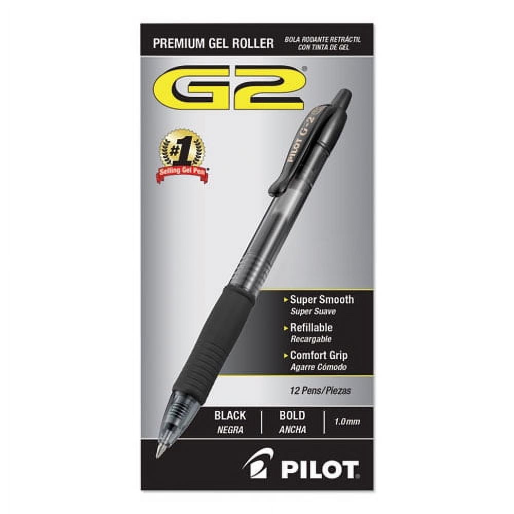 G2 Premium Gel Pen, Retractable, Bold 1 Mm, Black Ink, Smoke Barrel, Dozen | Bundle of 2 Dozen