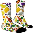 thumbnail image 2 of MEICHEN Women's Mardi Gras Themed Comfortable Cute Printed Mid Calf Sports Socks Fashion Clothing Accessories for Women, 2 of 5