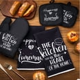 thumbnail image 5 of 6 Pcs Farmhouse Kitchen Baking Set – Microfiber Dish Towels, Oven Mitts & Pot Holders, Black and White Cooking Accessories for Housewarming, Wedding, Christmas Gift, 5 of 5