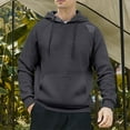 thumbnail image 2 of YLSDY Hoodies for Men Big and Tall Long Sleeve Hooded Sweatshirt Outdoor Casual Loose Fit Pullover 2025 Trendy Fall Outfits Dark Gray XXL, 2 of 5