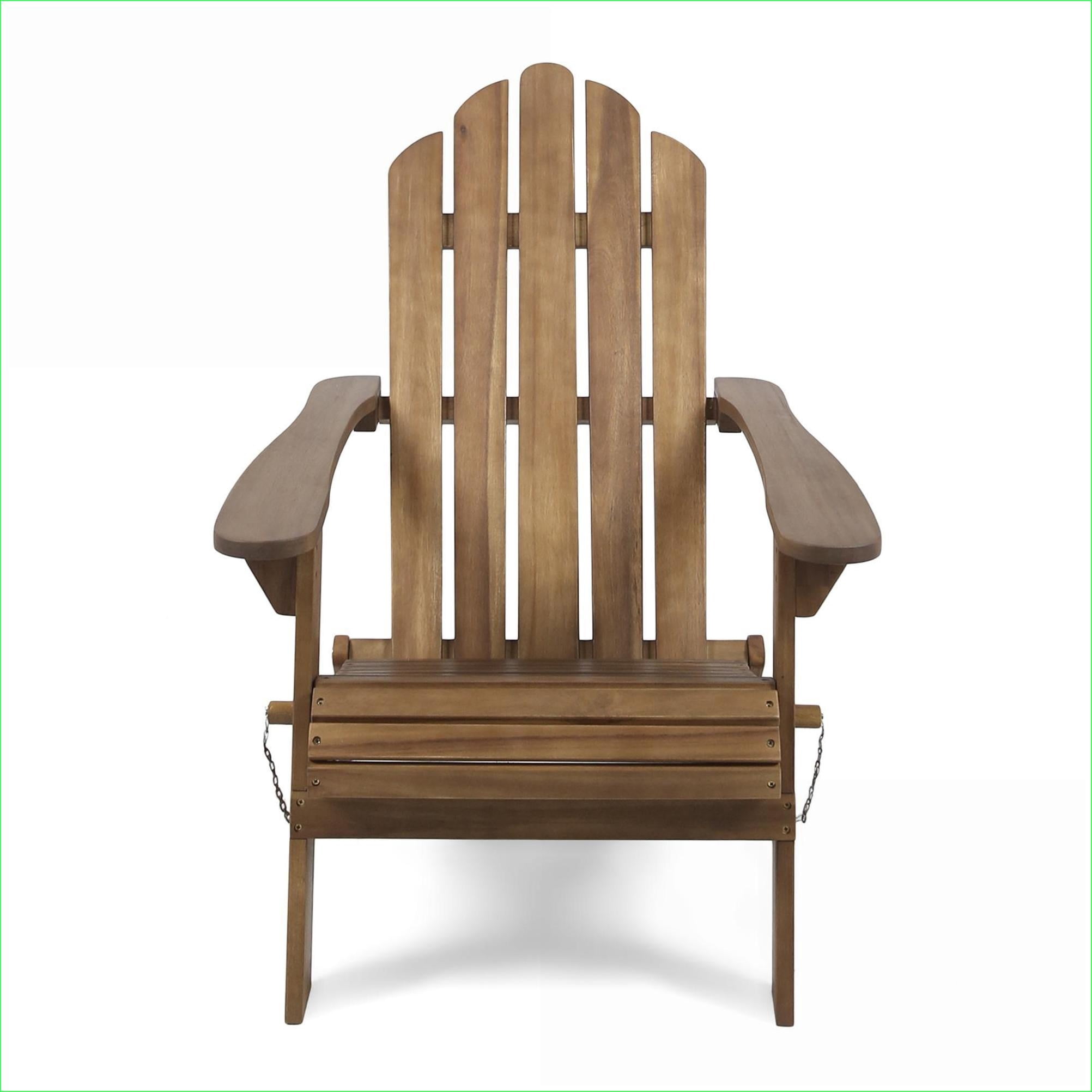 Outdoor Lounge Chairs | Foldable Solid Acacia Adirondack Chair, for Patio Poolside | Dark Brown | Slat Back