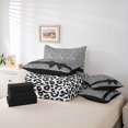 thumbnail image 6 of Manfei Jungle Animal Pattern 7-Piece King Bedding,Black Kawaii Bowknot King Bed in a Bag,Black Reversible, 6 of 7
