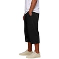 thumbnail image 3 of Fabrcox Capri Pants Men Elastic Waist Wide Leg Sweatpants for Men Baggy Lightweight Summer Hiking Workout Trousers Men with Pockets Black XXXL, 3 of 7