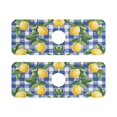 thumbnail image 7 of Yayeee Faucet Mat for Kitchen Sink 14.7" Diatomite Long Splash Guard Pad, Blue Plaid Lemon, 2 Pack, 7 of 7