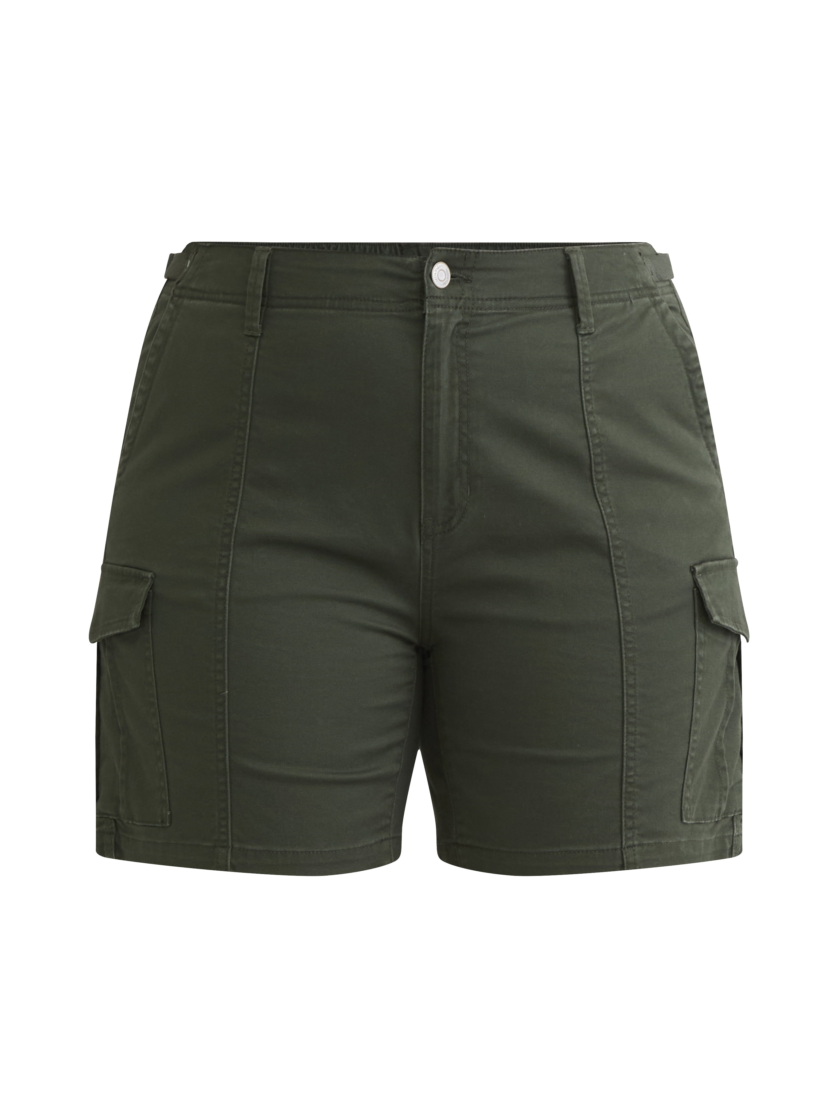 Terra & Sky Women's Plus High Rise Bermuda Shorts, 7" Inseam, Sizes 14W-26W