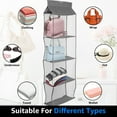 thumbnail image 6 of 2 Pack Hanging Purse Organizer Handbag for Closet Visible Handbag Organizer with 3/4 Pockets Hanging Shelf Bag with Metal Hook Closet Purse Storage Bag Foldable Purse Bag Organizer for Wardrobe Closet, 6 of 10
