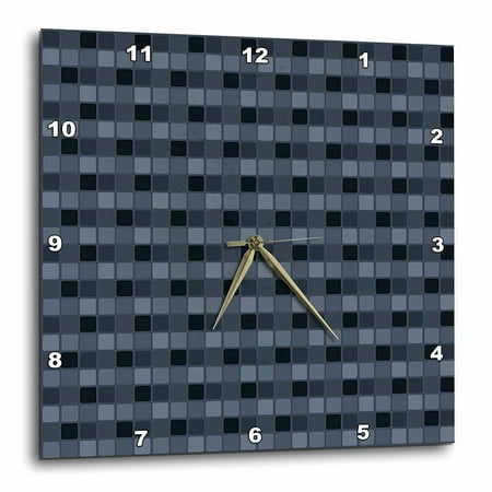 - 3dRose Navy Blue Squares Geometric, Wall Clock, 13 by 13-inch
