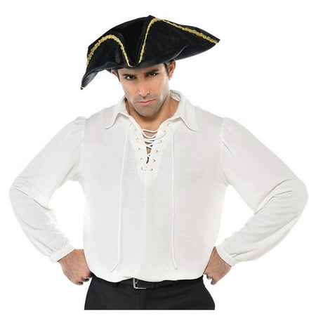 White Pirate Shirt Adult Costume - Standard