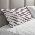 thumbnail image 2 of Cars Quilted Pillowcover, Speeding Fast Red Race Car on a Formula Rally near the Finishing Line Wining, Standard King Size Accent Pillow Cover for Bedroom, 36" x 20", Scarlet Black White, by Ambesonne, 2 of 2