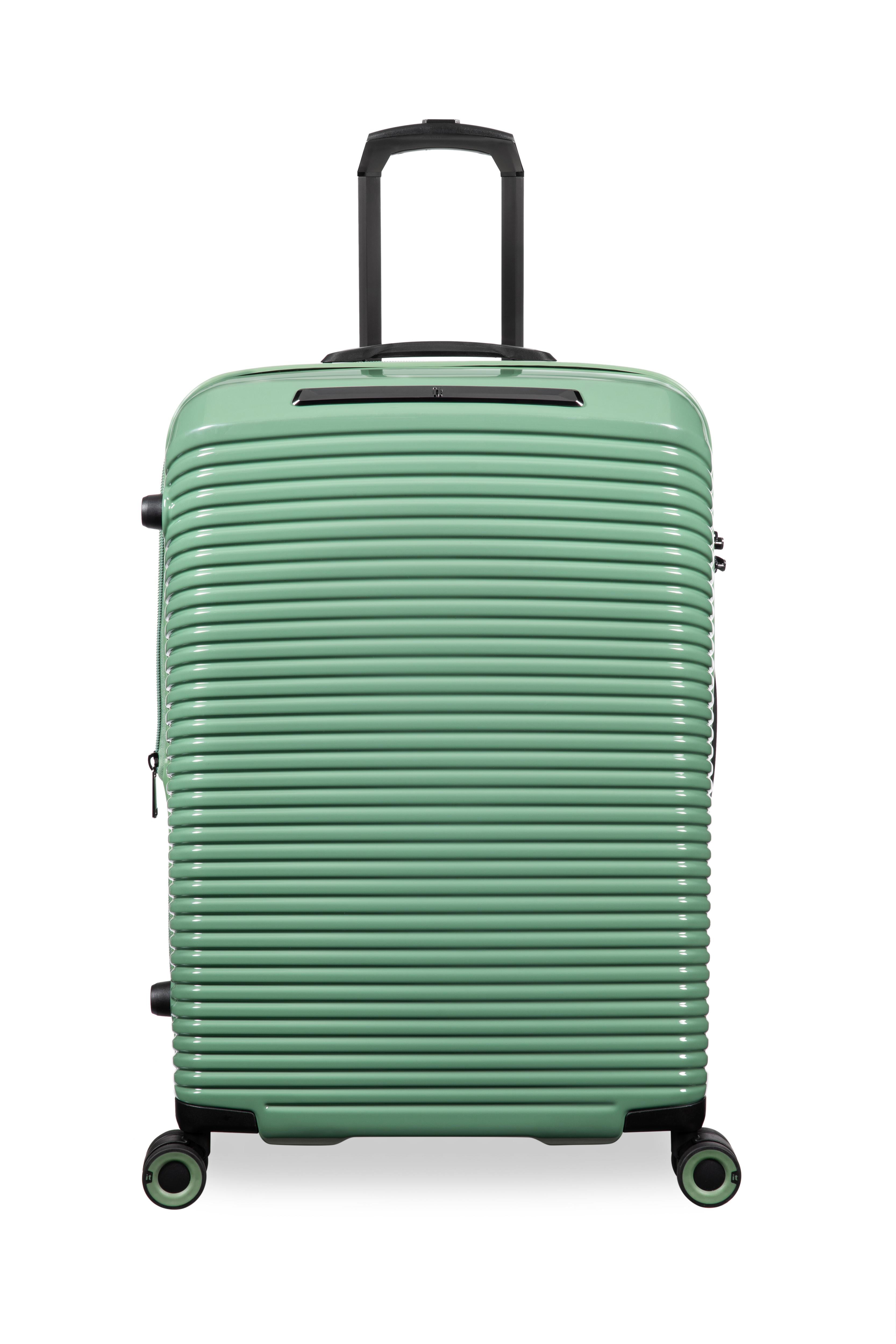 it luggage Traversed 3 Piece Hardside 8 Wheel Expandable Luggage Suitcase Spinner Set, Hedge Green